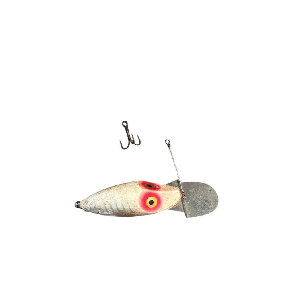 Heddon River-Runt-Spook Fishing Lure Vintage Sinking White Red With Box Catalog